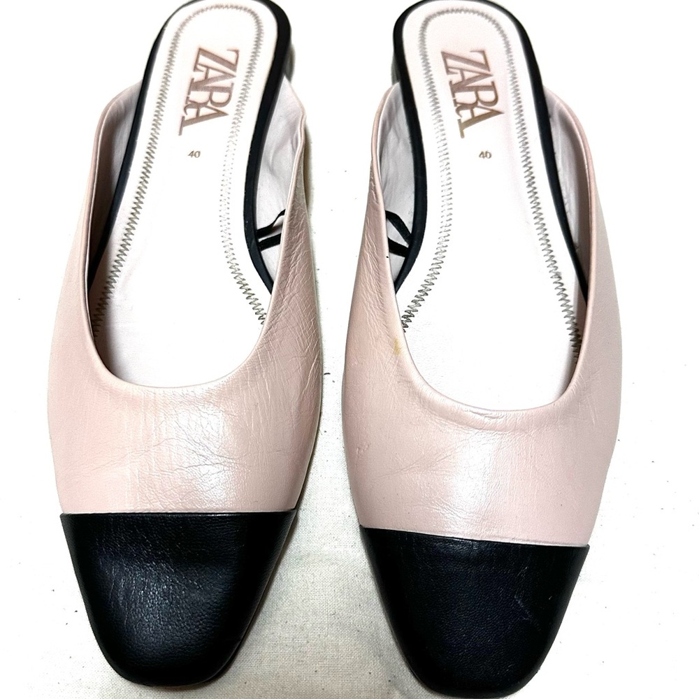Zara Women's Blush and Black Mules